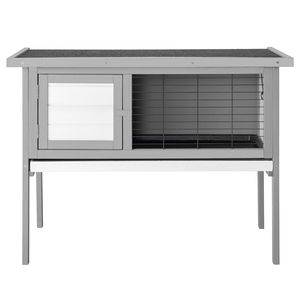 Pollaio in legno grigio impermeabile a un piano da 36 pollici per animali domestici e pollame, con spazio per conigli e gabbie - Product Image 2