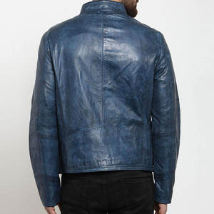 Veste en cuir véritable pour homme de qualité supérieure, production personnalisée 2026, imperméable, respirante, style moto et motard pour l'hiver - Product Image 3