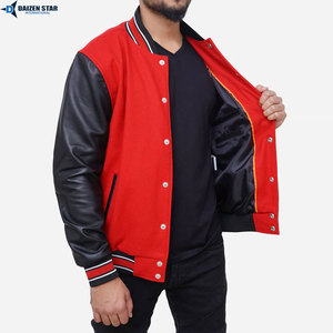 Wool Body Leather Sleeve Varsity <b>Jacket</b> Custom Embroidered Letterman <b>Jacket</b> - Product Image 5