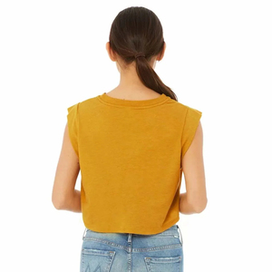 Women's Mustard Yellow <b>Crop</b> <b>Top</b> O-Neck Short Sleeve Solid Color Casual Knitted T-Shirt Spring Summer Style - Product Image 6