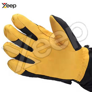 Gants de ski en cuir imperméables coupe-vent thermiques à doigts entiers unisexes pour le ski en plein air en hiver, le snowboard et les températures froides - Product Image 4