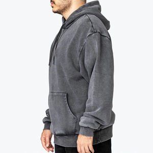 Sudadera con Capucha para Hombre, Color Gris, Corte Regular, Color Sólido, Informal, con Bolsillo Delantero, para Otoño - Product Image 1