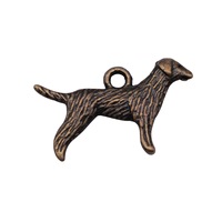 Breloque Terrier Airedale Debout 23x14mm en Alliage de Zinc Bronze Antique pour Souvenir Commémoratif de Chien