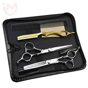 Professional Barber Hair Scissors <b>Set</b> 6 Inch with <b>Razor</b> Stainless Steel Salon Hairdressing Tool Kit - Product Image 1