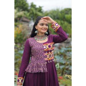 Navratri Special Kutchi Gamthi Embroidered Tiered Evening <b>Gown</b> - Product Image 4