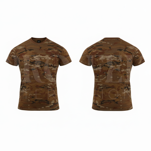 Camiseta Casual de Verano, de Algodón y Poliéster, Manga Corta, Camuflaje, Estampado por Sublimación, Cuello Redondo, Transpirable, de Secado Rápido - Product Image 2