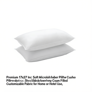 Premium 17x27 Inch Soft Microfiber <b>Pillow</b> Cushion Shredded <b>Memory</b> Foam Filled Customizable Fabric for Home or Hotel Use - Product Image 2