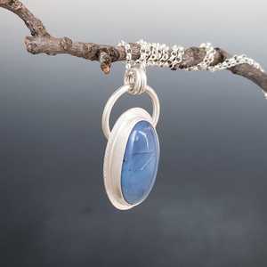 NIKHIL GEMS Élégant pendentif de fiançailles vintage bleu Leland en argent sterling 925, bijoux artisanaux faits à la main, certifié par un tiers - Product Image 2