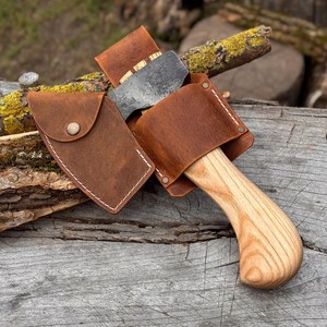 Hacha pequeña para tallar, forjada a mano en acero al carbono 52100, herramienta para trabajar la madera, hacha para cortar - Product Image 4