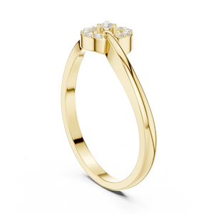 Custom Yellow Gold Diamond Spiral <b>Circle</b> <b>Ring</b> for Women Minimalist Round Open Band Promise Fine Jewelry Gift - Product Image 2