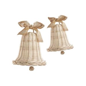 Ornement de Noël en rotin en forme de cloche, pendentifs de luxe pour sapin de Noël, boîte cadeau miniature durable, cloche et décoration festive pour arbre - Product Image 3