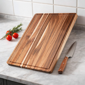 Solid Wood Japanese <b>Black</b> Walnut Cutting <b>Board</b> With Tray 2cm Thick Dishwasher Safe - Product Image 4