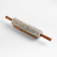 Rouleau à pâtisserie exclusif en marbre blanc et gris anthracite, idéal pour la pâtisserie personnalisée, ustensile de cuisine en promotion.