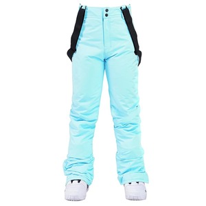 Pantalones de esquí impermeables grises para hombre con tirantes desmontables, pantalones de snowboard de cintura alta para deportes de invierno al aire libre - Product Image 2