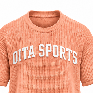 <b>Peach</b> Men Knitted <b>T</b> <b>Shirt</b> Short Sleeve Crew Neck Textured Casual Top Custom Printed Streetwear Summer Fashion Wholesale Apparel - Product Image 6