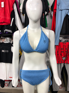 Ensemble de bikini texturé tendance pour femme, design personnalisé, respirant, côtelé, deux pièces, haut et bas, maillot de bain avec string en V sur le devant, vente en gros - Product Image 2