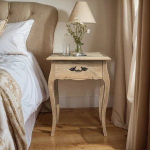 High Quality Contemporary Antique-Style Solid Teak Bedside Table with Single Drawer Home Bedroom Furniture - Product Image 6