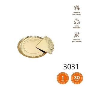 Plateau en papier doré jetable, assiettes jetables élégantes pour occasions spéciales - Product Image 3