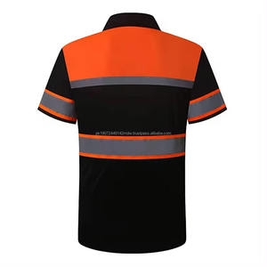 <b>Men's</b> Hi Vis Construction Short Sleeve <b>T</b>-<b>Shirt</b> Hi Vis Workwear Reflective Safety Polo <b>T</b> <b>Shirt</b> With Reflective Tapes - Product Image 3