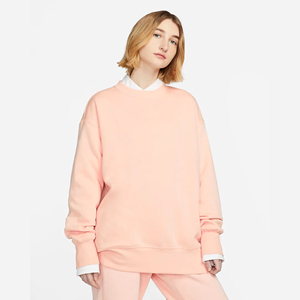 Sudadera Oversize de Cuello Redondo para Mujer, con Bordado Tie-Dye, Forro de Color Sólido, Rosa, de Algodón Tejido Transpirable, para Otoño e Invierno - Product Image 1