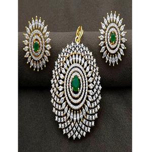 Conjunto de Collar y Pendientes de Cadena con Eslabones de Latón Chapado en Oro Blanco y Circonitas, Diseño Elegante y Moderno, para Mujer, Ideal para Bodas - Product Image 2