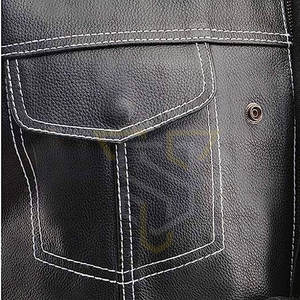Men's Casual Work Winter Warm <b>Biker</b> <b>Vest</b> Premium Quality Breathable <b>Leather</b> with Zipper Closure Customizable for Outer Wear - Product Image 6