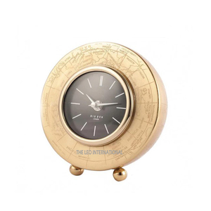 Contemporary Style Round Metal Table <b>Clock</b> Gold Plated Home Decor Quartz Movement Needle Calendars for Living Room - Product Image 6