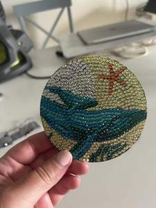 Decorative Handmade Beaded Embroidery Coasters for Coffee <b>Tables</b> Living Rooms and Dining Room Decor - Product Image 4
