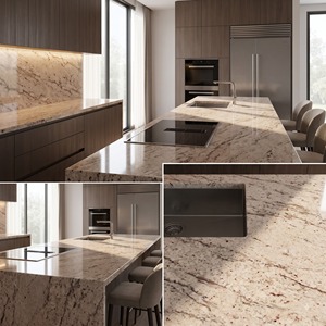 Dalle de granit naturel Fraise Ivoire, légère et polie, pour plan de travail de cuisine, plateau de salle de sport, revêtement mural et de sol - Product Image 2