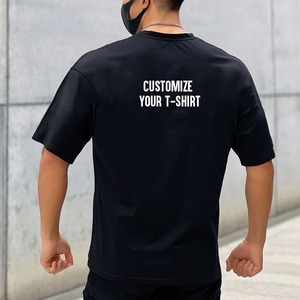 T-shirts de sport ajustés pour hommes à ourlet incurvé, vierges, pour l'entraînement et le fitness - Product Image 2