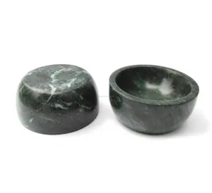 Hugo Tazón de servicio en espiral verde oscuro Ensaladera de resina y frutero con textura de mármol Aqua Swirl pulida para el hogar y el hotel - Product Image 5