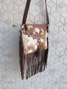 2026 Wholesale Designer Hand Tooled Carving Leather Fringe Tote Bag Stylish Purse Cowhide Leather Bags for Women's Multi Use - Product Image 2