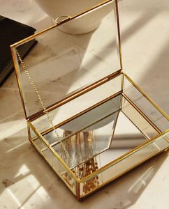 Decorative Metal & Glass Storage Boxes With Metal Frame For Jewelry Organizers And Customized Glass Jewelry Boxes - Product Image 3