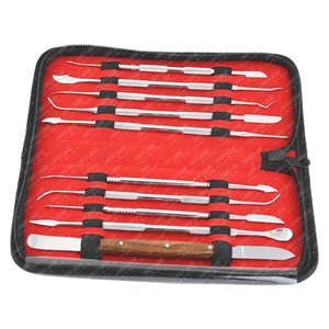 Fabriqué en usine argent modélisation argile outil de sculpture poterie Sculpture outils 10 pièces cire sculpture outils Kit pour Double extrémité bricolage épilation à la cire - Product Image 4