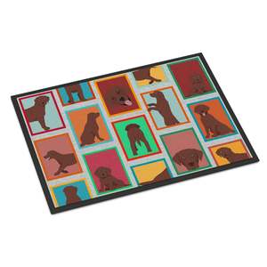 Chocolate Labrador Retriever paillasson antidérapant intérieur/extérieur tapis à poils bas 24H X 36W tapis de porte avant lavable pour entrée - Product Image 1