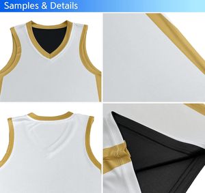 เสื้อบาสเก็ตบอลแบบขายส่ง คอวี แขนกุด ผ้าตาข่ายโพลีเอสเตอร์ ระบายอากาศได้ดี ชุดกีฬา พิมพ์ลายแบบซับลิเมชั่น บริการ OEM - Product Image 5