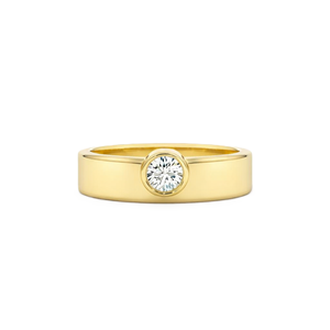 Anillo de Compromiso y Matrimonio Apilable de Oro Sólido 10K 14K 18K con Diamante de Laboratorio Redondo Certificado IGI, Claridad DEF VS VVS, Venta al por Mayor - Product Image 1