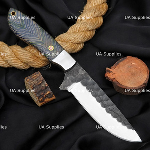 Cuchillo de Supervivencia para Exteriores Hecho a Mano por UA Supplies, Hoja de Acero Inoxidable, Punta de Gota, Mango de Micarta, 10 Pulgadas de Longitud Total, Funda de Cuero - Product Image 3