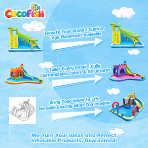 Cocofish Toboggan Aquatique Gonflable en Tissu Oxford 5 en 1, Château Gonflable Crocodile avec Toboggan Aquatique Humide, Parc Aquatique pour Fête d'Anniversaire d'Enfants - Product Image 5