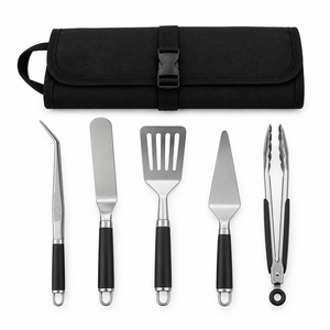 5 Piece Professional Stainless Steel Chef Plating <b>Utensil</b> <b>Set</b> Plastic Hand Grip Dishwasher Oven Safe Kitchen Tools for Plating - Product Image 5