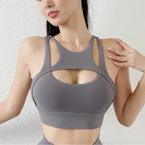 Soutien-gorge de sport sans coutures à maintien élevé, tricoté, respirant, antichoc, à fort impact, pour la course et le fitness, pour femmes - Product Image 4