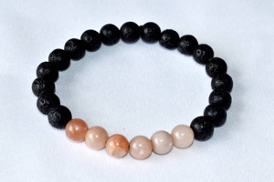 Natural <b>Crystal</b> Moonstone Diffuser Semi Precious Lava Stone <b>Bracelet</b> Positive Energy Stress Relief Fashion - Product Image 2