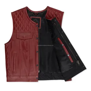 Chaleco de Motociclista de Cuero Genuino, Resistente, con Espacio Oculto para Portación de Armas, para Hombre - Product Image 2