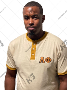 Camisa Universitaria Personalizada Alpha Phi Fraternity para Hombre, 200 Gramos, Patrón Sólido Bordado, 100% Algodón Transpirable, Estilo Hip Hop - Product Image 3