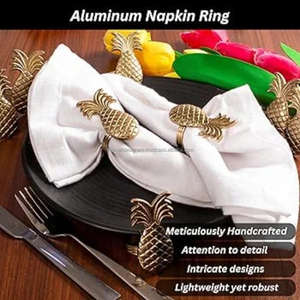 Moulé Palmier Golfe Hôtel Restaurants Rond De Serviette En Laiton Coulé Décoratif Tissu/Porte-Serviettes Anneaux En Métal À Collectionner Par TCD - Product Image 4