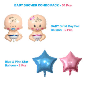 Kit de décoration pour baby shower, ensemble d'arche de ballons rose et bleu avec bannière pour toile de fond de fête, 51 pièces. - Product Image 4