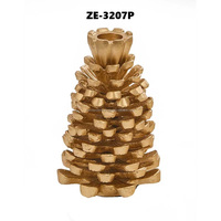 Candelabro con Diseño de Piña Dorada para Decoración Navideña del Hogar, Centro de Mesa Decorativo para las Fiestas