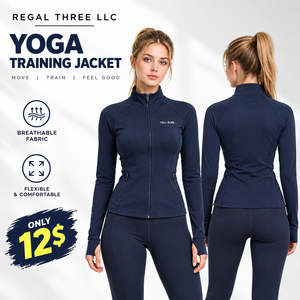 Chaqueta Deportiva de Mujer para Correr, Manga Larga, Elástica en 4 Direcciones, Cierre Completo, Ajustada, de Algodón Tejido, para Fitness, Yoga y Entrenamiento - Product Image 1