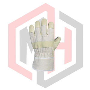 ถุงมือป้องกันอันตรายสำหรับช่างก่อสร้าง  ฝ่ามือหนัง ป้องกันไฟฟ้าสถิต ทนไฟ ทนการฉีกขาด ระบายอากาศได้ดี ปราศจากซิลิโคน ปราศจากแป้ง ขนาด 26 ซม. - Product Image 3