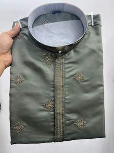 ชุดคุร์ตะผ้าไหมรอยัลทันสมัยสำเร็จรูปสำหรับผู้ชาย พร้อมชุดนอนผ้าฝ้ายเรย์มอนด์ ตกแต่งด้วยงานปักเลื่อม เหมาะสำหรับงานแต่งงาน - Product Image 6